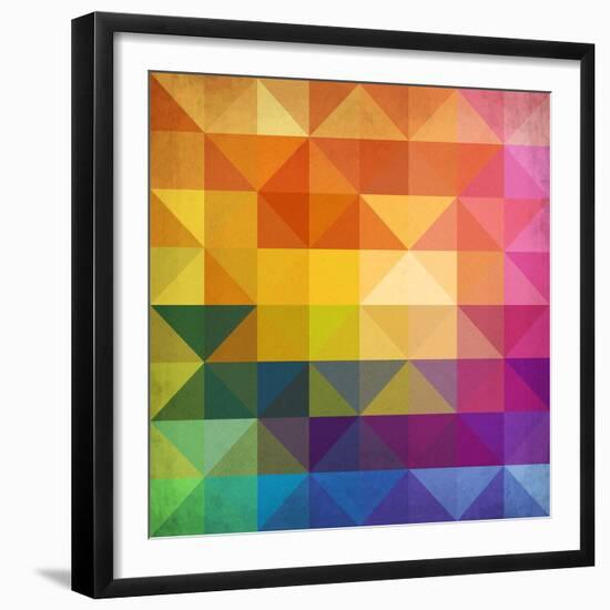 Abstract Vibrant Triangles-art_of_sun-Framed Premium Giclee Print