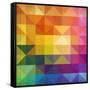 Abstract Vibrant Triangles-art_of_sun-Framed Stretched Canvas