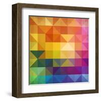 Abstract Vibrant Triangles-art_of_sun-Framed Art Print