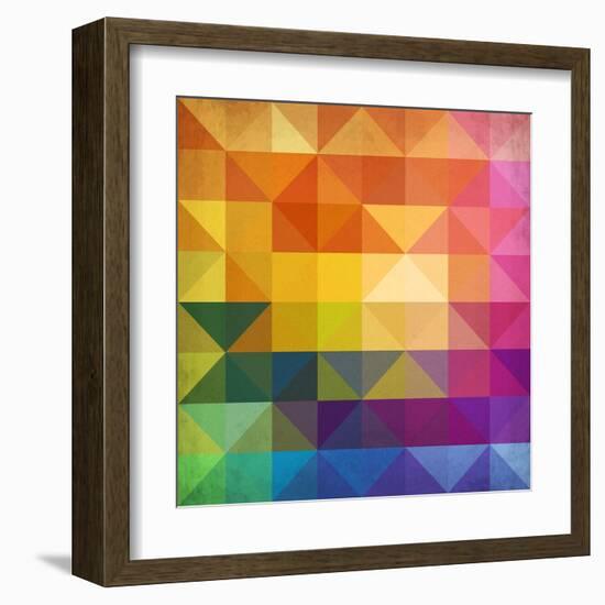 Abstract Vibrant Triangles-art_of_sun-Framed Art Print