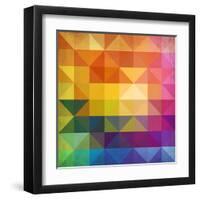 Abstract Vibrant Triangles-art_of_sun-Framed Art Print