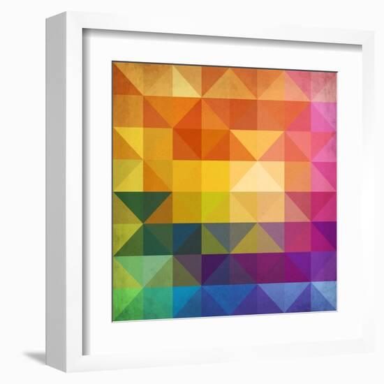 Abstract Vibrant Triangles-art_of_sun-Framed Art Print