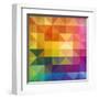 Abstract Vibrant Triangles-art_of_sun-Framed Art Print