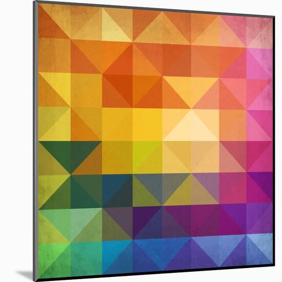 Abstract Vibrant Triangles-art_of_sun-Mounted Art Print