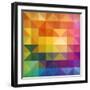 Abstract Vibrant Triangles-art_of_sun-Framed Art Print
