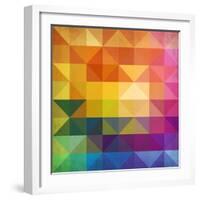 Abstract Vibrant Triangles-art_of_sun-Framed Art Print