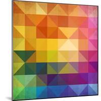 Abstract Vibrant Triangles-art_of_sun-Mounted Art Print