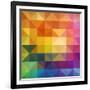 Abstract Vibrant Triangles-art_of_sun-Framed Art Print