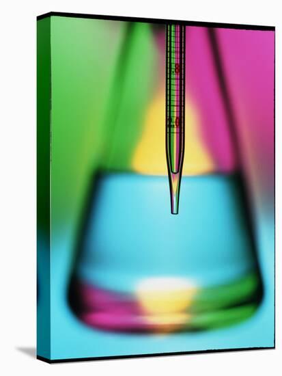 Abstract View of Pipette & Conical Flask-Tek Image-Stretched Canvas