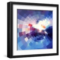 Abstract Violet Shining Circle Tunnel Background-art_of_sun-Framed Art Print