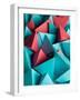 Abstract Wallpaper Consisting of Multicolored Pyramids-Abstract Oil Work-Framed Photographic Print