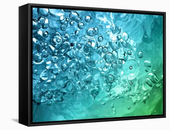 Abstract Water With Bubbles-nikkytok-Framed Stretched Canvas