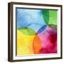 Abstract Watercolor Circle Painted Background-Rudchenko Liliia-Framed Art Print