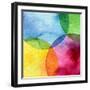Abstract Watercolor Circle Painted Background-Rudchenko Liliia-Framed Art Print