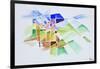 Abstract watercolor of Gourdon, Provence, France-Richard Lawrence-Framed Photographic Print