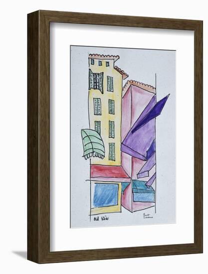 Abstract watercolor of Old Nice, Nice, France-Richard Lawrence-Framed Photographic Print