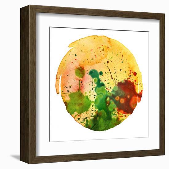 Abstract Watercolor Painting Blot Background-Rudchenko Liliia-Framed Art Print