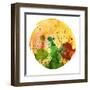 Abstract Watercolor Painting Blot Background-Rudchenko Liliia-Framed Art Print