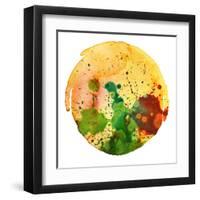 Abstract Watercolor Painting Blot Background-Rudchenko Liliia-Framed Art Print