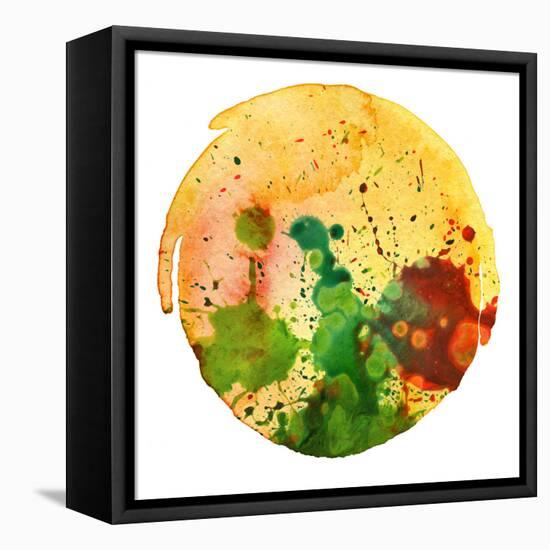 Abstract Watercolor Painting Blot Background-Rudchenko Liliia-Framed Stretched Canvas