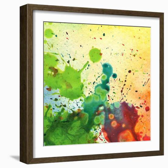 Abstract Watercolor Painting Blot Background-Rudchenko Liliia-Framed Art Print