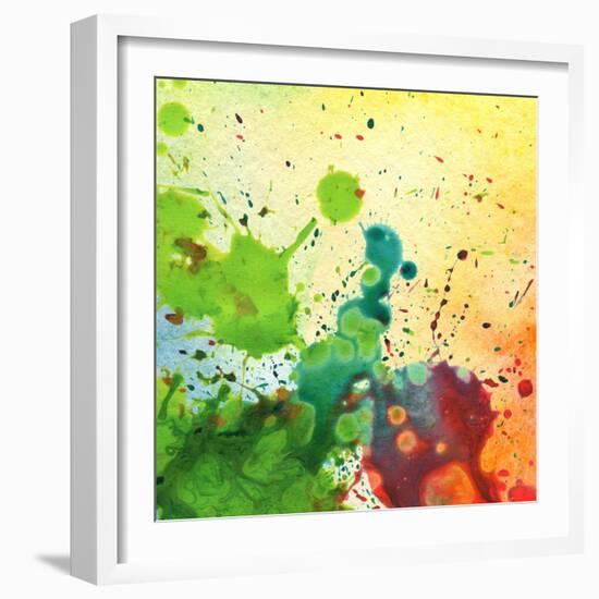 Abstract Watercolor Painting Blot Background-Rudchenko Liliia-Framed Art Print