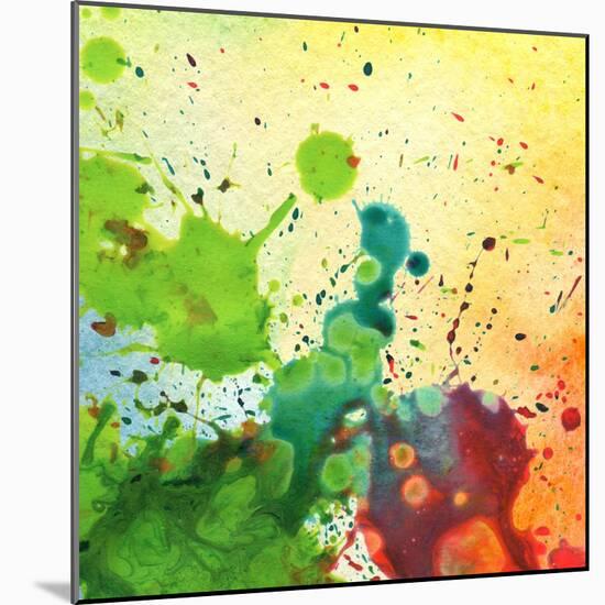 Abstract Watercolor Painting Blot Background-Rudchenko Liliia-Mounted Art Print