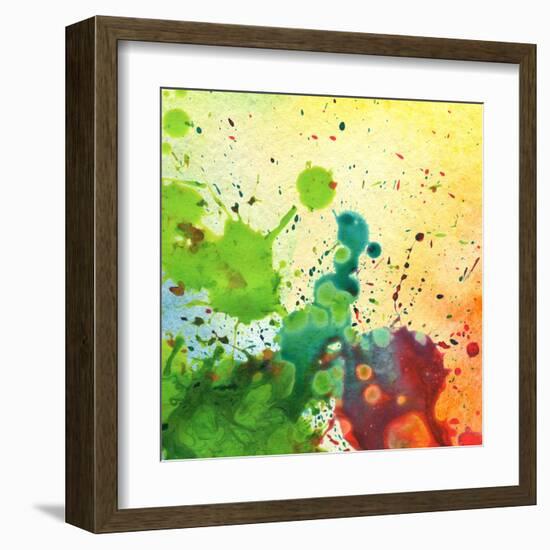 Abstract Watercolor Painting Blot Background-Rudchenko Liliia-Framed Art Print