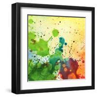 Abstract Watercolor Painting Blot Background-Rudchenko Liliia-Framed Art Print