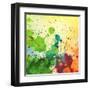 Abstract Watercolor Painting Blot Background-Rudchenko Liliia-Framed Art Print