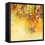 Abstract Watercolor Painting White Flowers and Soft Color Leaves-Nongkran_ch-Framed Stretched Canvas