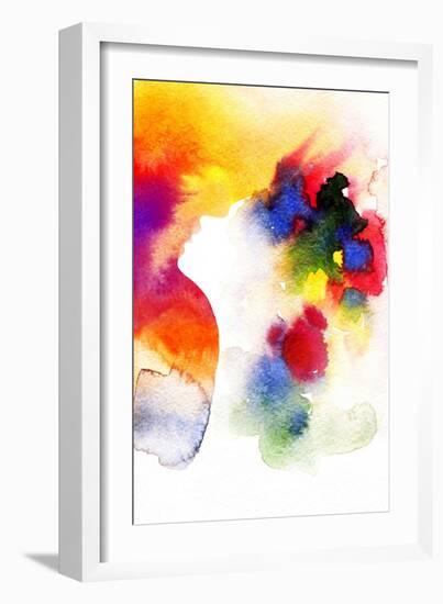 Abstract Watercolor .Woman Face-Anna Ismagilova-Framed Art Print