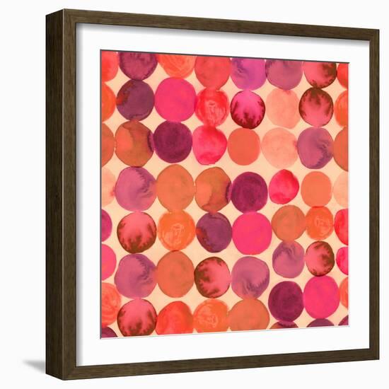 Abstract Watercolored Geometric Circles Seamless Background-Markovka-Framed Art Print