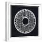 Abstract White Circular Pattern-Eline Isaksen-Framed Art Print