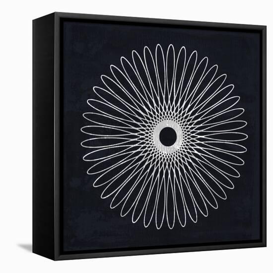 Abstract White Geometric Flower-Eline Isaksen-Framed Stretched Canvas