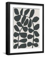 Abstract Wild Botanicals in Black and Beige-null-Framed Art Print