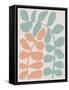 Abstract Wild Botanicals in Terracotta and Seafoam Blue-null-Framed Stretched Canvas