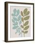Abstract Wildflowers in Blue and Green-null-Framed Art Print