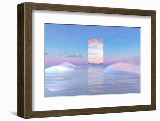 Abstract Winter Landscape Scene Background. Surreal Scene.-mim girl-Framed Photographic Print