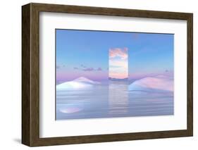 Abstract Winter Landscape Scene Background. Surreal Scene.-mim girl-Framed Photographic Print