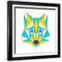 Abstract Wolf Isolated on White Background. Polygonal Triangle Geometric Illustration-vanillamilk-Framed Art Print