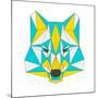 Abstract Wolf Isolated on White Background. Polygonal Triangle Geometric Illustration-vanillamilk-Mounted Art Print