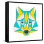 Abstract Wolf Isolated on White Background. Polygonal Triangle Geometric Illustration-vanillamilk-Framed Stretched Canvas