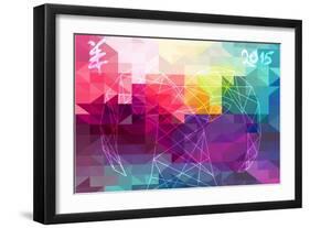 Abstract Year of the Goat Illustration - 2015-cienpies-Framed Art Print