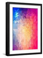 Abstract Year of the Goat Illustration - 2015-cienpies-Framed Art Print