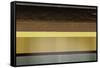 Abstract Yellow and Brown Parallels-NaxArt-Framed Stretched Canvas