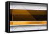 Abstract Yellow and White Lines-NaxArt-Framed Stretched Canvas