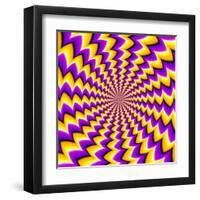 Abstract Yellow Background (Spin Illusion)-Andrey Korshenkov-Framed Art Print