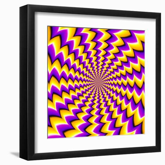 Abstract Yellow Background (Spin Illusion)-Andrey Korshenkov-Framed Art Print