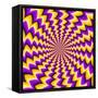 Abstract Yellow Background (Spin Illusion)-Andrey Korshenkov-Framed Stretched Canvas